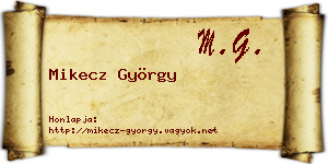 Mikecz György névjegykártya